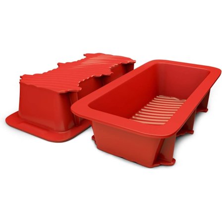 Brød og brødformsett med 2 røde, non-stick, kommersiell kvalitet