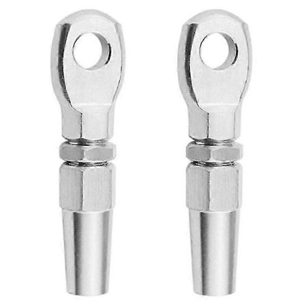 2 stk. Marine Grade 316 Rustfritt Stål Swageless Øyeterminal Wire Kabel Tau DIY Monteringsrigg Har