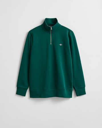 GANT Herren Sweatshirt mit halblangem Reißverschluss (S) Grün