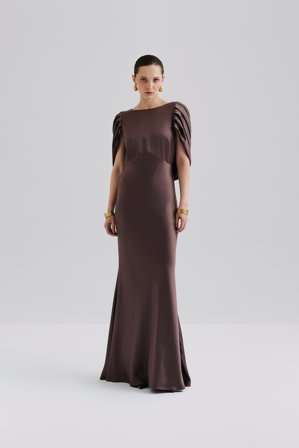 Malina - Louise maxi dress - XXL - Chocolate