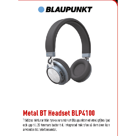 Blaupunkt Wireless Headphone Hörlurar Julklapp