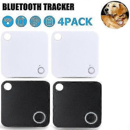 4-pakks Tile Bluetooth-sporingsenhet - Utbyttbar batteri - Sporing av GPS-nøkler, kjæledyr