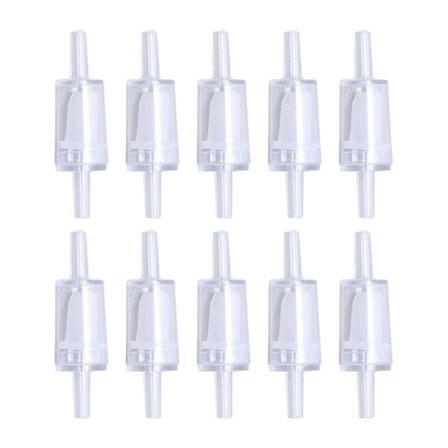 10 stk. Kontraventil 4mm PP Luftpumpe Akvarium 1 Vejs Vandstop Kontraventil til Akvarium Hvid