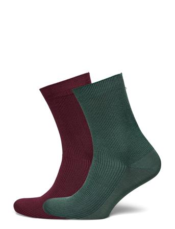 Alma Solid Sock 2 Pack Green Becksöndergaard