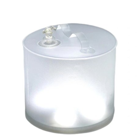 Campinglys, lyssterk oppblåsbar solcellelampe for telt, utendørs solcellelampe (firkantet frostet hvitt lys)