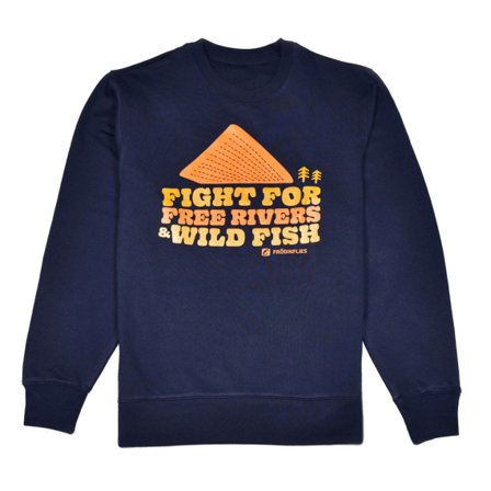Frödin 'Free Rivers & Wild Fish' Sweatshirt - Navyv Blue - M