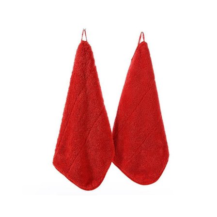 (25 x 30 cm, Rød Farge) Hengehåndkle Korall Mikrofiber Fleece