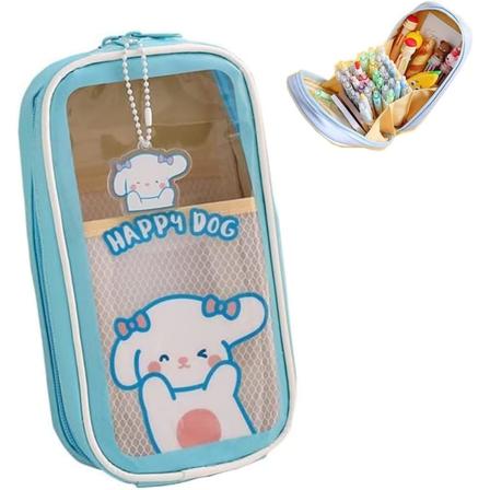 Sød blyantsetui, æstetisk blyantsetui, blyantsetui æstetisk, blyantsetui til piger i gymnasiet, bærbar penneblyantsetui med stor kapacitet