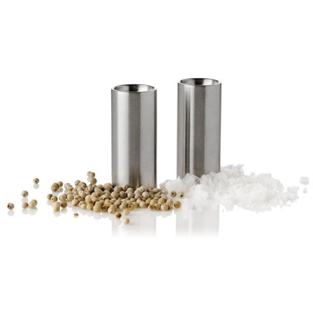 Stelton Cylinda-Line Salt- og Peppersett' - 'Satengpolert stål