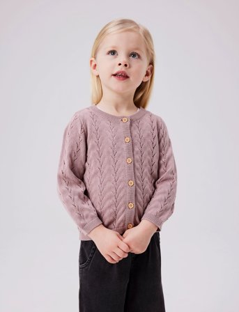 name it Nmfbanni Ls Knit Card Noos - Pink - 74