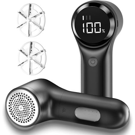 Fnullfjerner, Elektrisk Fnullfjerner, Genopladelig, 6 Blade, 3 Hastigheder, 120 Minutters Batterilevetid, Smarte Displays
