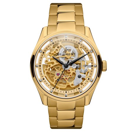 Motus | Orologio scheletrato automatico in acciaio inossidabile tonalità oro per uomini - Orologi Skeleton