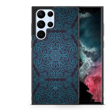 Bjornberry Skal Samsung Galaxy S22 Ultra 5g-blå Retromönster