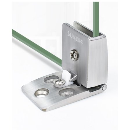 Sølv 1 par rammeløse glasdørhængsler, sideforsænket glasvitrine, brusebad dørhængsler