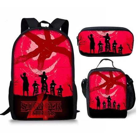 Stranger Things4 Student Skolväska Barn Unisex Ryggsäck Måltidsväska 15 Pen Bag
