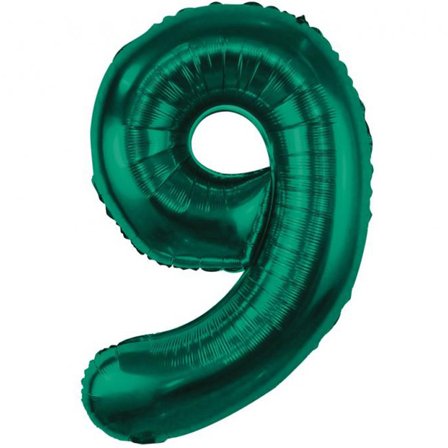Sifferballong Grön 85cm "0-9" Ciffer 9