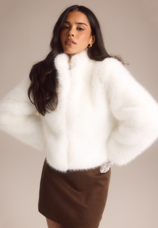 Chiara Forthi - Short Faux Fur Jacket - Offwhite