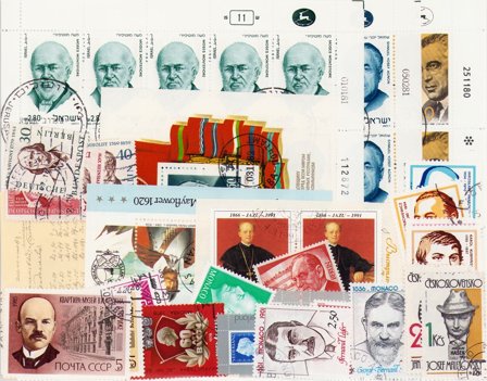 Berømte personer - Frimærkepakke - Stemplet