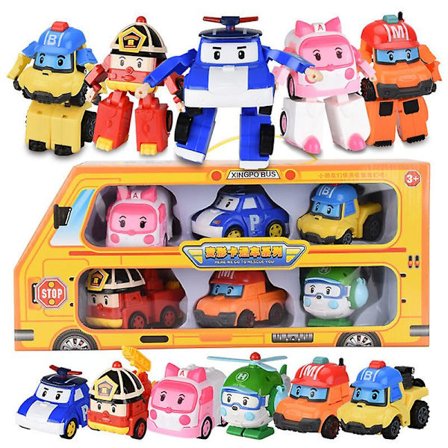 Korean Animaatio Cartoon Robocar Poli Muuntautuva Robottiautojen Leikkiseti (FMY)