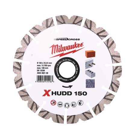 Milwaukee XHUDD150 4932492149 Diamantskive Ø150x22,23 mm, Maskintilbehør & forbruk