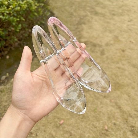 Nu Trendy 3D Akryl Høj Hæl Dekoration - Klar & Pink Mini Sko Udstilling, Bedårende Skrivebords Ornament til Kvinder/Piger