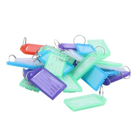 25 st Flerfärgade Plastnyckel-ID-etiketter med 2 cm diameter Ringnyckelring
