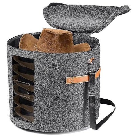 Rund Hatteopbevaringsboks - Foldbar Hatteæske Med Låg Til Udstoppede Klæder Og Dyrelegetøj, Bæreorganisering