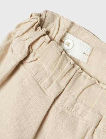 name it Nkffalinnen Shorts - Beige - 122