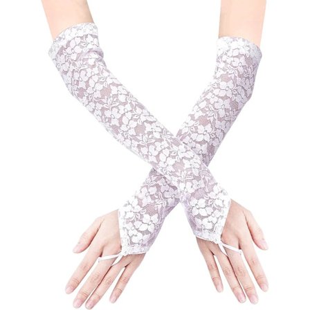 40cm valkoiset pitkät pitsihanskat naisille, hääkäsineet häihin