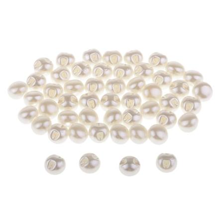Pärlknappar 50st Vita sömnadsknappar för DIY Scrapbooking 11mm