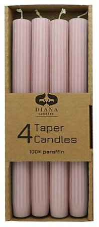 DIANA LYS Kronelys med riller st. lyng 24cm 4stk