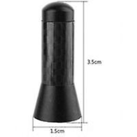 Lyhyt antenni autoon, 3,6 cm hiilikuitu alumiini, koristeellinen lyhyt antenni autoon, musta.