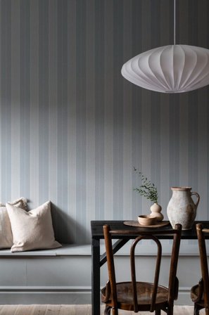 Duro Tapet, Strand 359-04 Enfärgad & Randig, L, Blå, Färg & tapeter