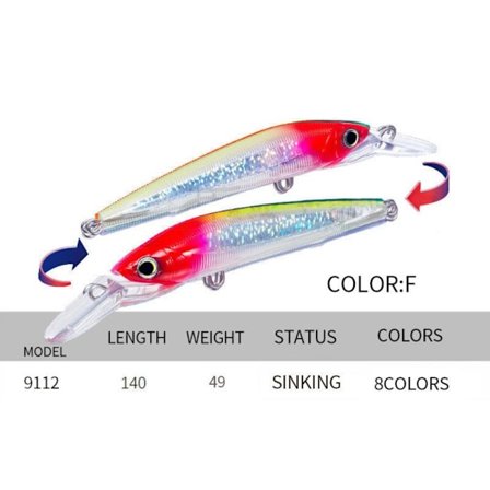 sjunkande Minnow Baits Fiskkrokar F F