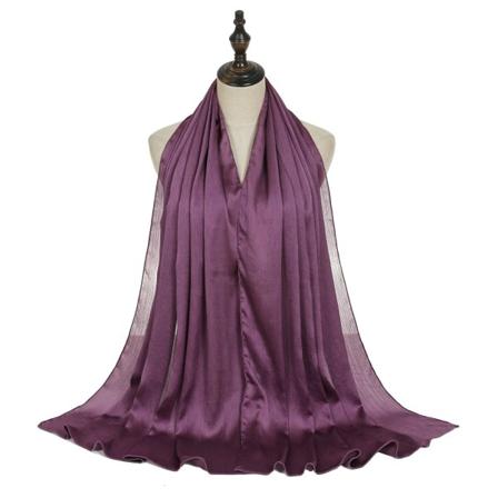 Comfort Dam Scarf Shawl 2022 Vår och höst Vanlig naturlig rynka Andas 23# Deep Purple 180-75cm