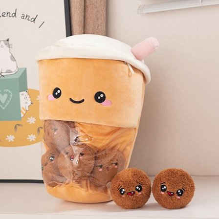 Bubble Tea Boba Cup Squishmallow Plyschleksak Kudde Kudde Barn Födelsedagspresent