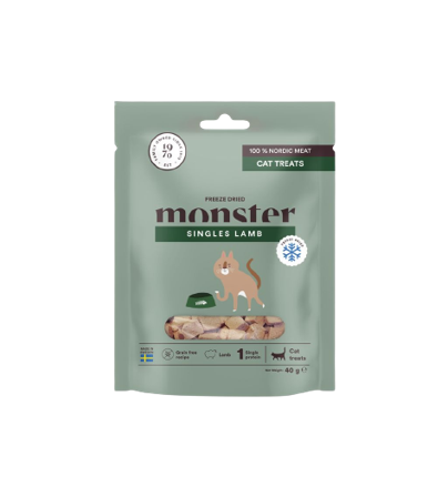 Monster Pet Food - Frysetørket lammekjøtt for katter 40 g - Katt - Kattegodteri & kattegress - Belønningsgodbiter katt - ZOO.no