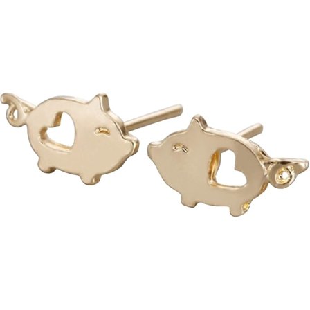 Mode Cartoon Dyr Gris Hul Hjerte Stud Øreringe Pige Smykker Gave Til Kvinder Mænd Piger Drenge