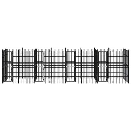 Vidaxl Hundgård För Utomhusbruk Stål 14,75 M² Svart