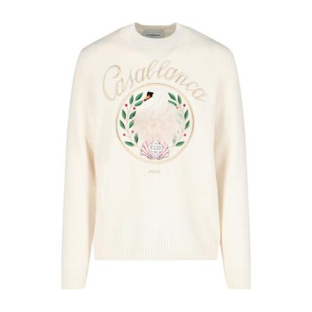 Casablanca, Round-neck Knitwear Biały, Mężczyzna, Rozmiar: L