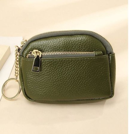 Mini Lommebok Kvinne Glidelås Veske GRØNN