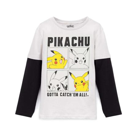 Pokemon Boys Pikachu Långärmad Skatertopp 7-8 År Grå