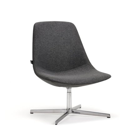 Lounge chair LANGLEY, brushed aluminum/anthracite