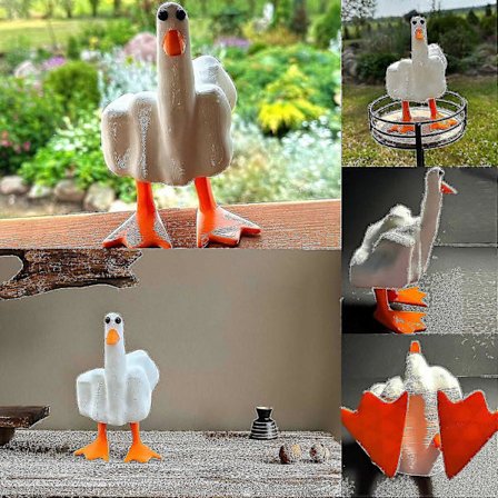 Rolig Liten Anka Resin Figurin Prydnad Dekor - PR