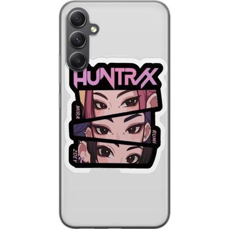 Yhteensopiva Puhelinkuori Samsung Galaxy A35 K-pop-inspiroitunut futuristinen tyttöryhmä neonvaloissa ja kosminen sci-fi-kohtaus