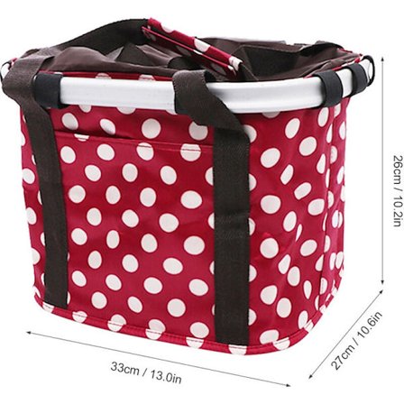 Hopfällbar cykelkorg, avtagbar cykelstyre korg, cykel fram canvas korg hållare, lätt att installera picknick, shopping, liten husdjur barnvagn