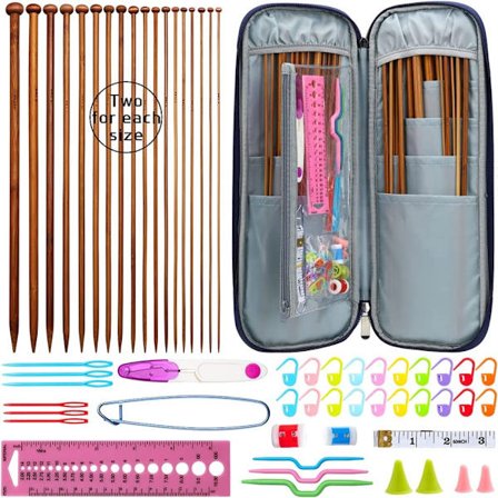 strikkepinner av bambus strikkesett enkeltspisset