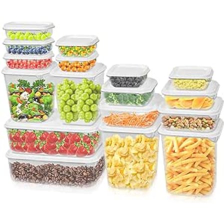 17 st. plastfrysbehållare, frysbehållare, matbehållare med lock