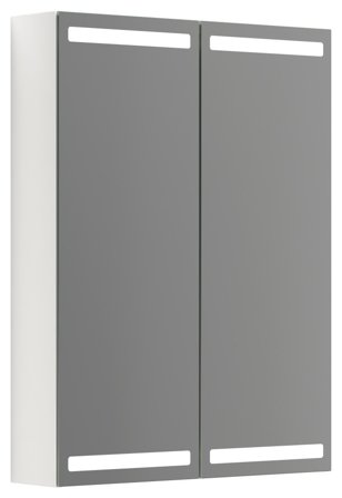 Dansani Luna Level Spegelskåp 60 cm, med ljusstyrning Vit högglans, Badrum