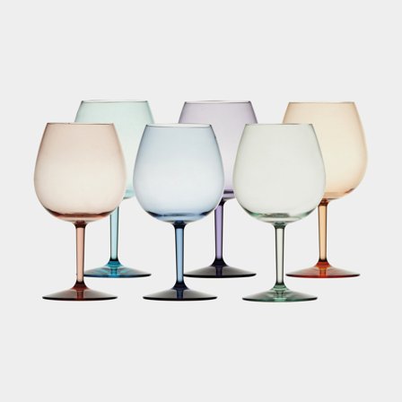 Plastic wine glass Marine Business Party Colors Balloon Stars, multicolored, 65 cl, 6-pack